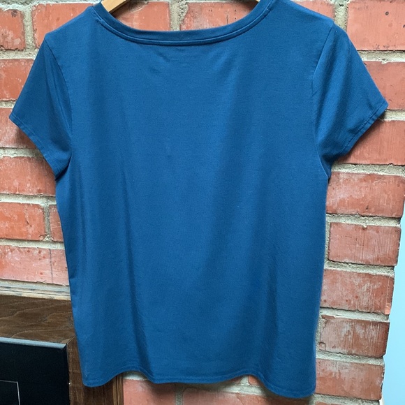 Teal Athleta cropped short sleeve top - Picture 4 of 7